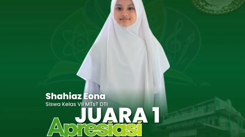 SHAHIAZ SANTRI MTsT DTI JUARA 1 KALIGRAFI, MEWAKILI KOTA BANDA ACEH KE TINGKAT PROVINSI ACEH